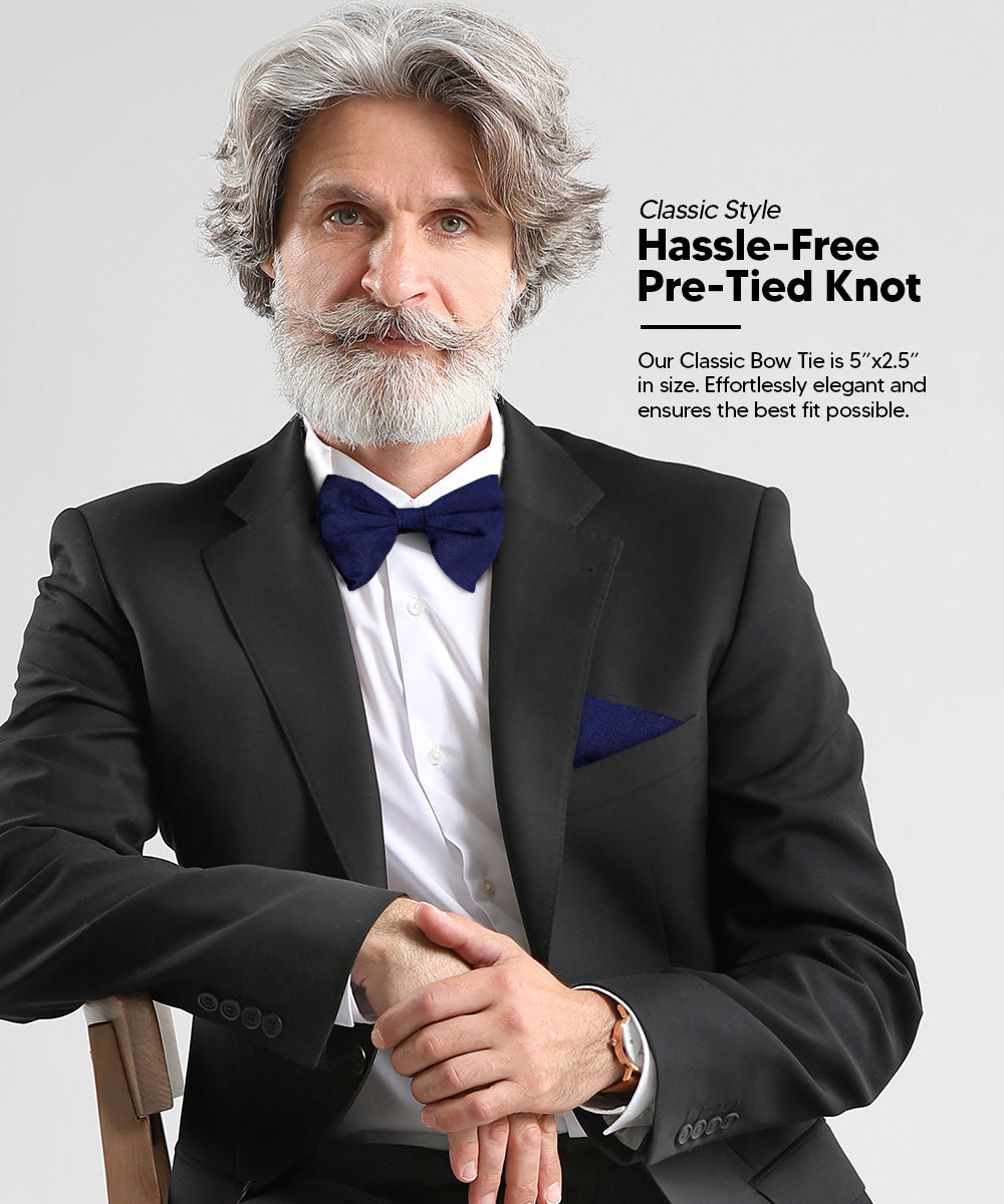 Vittorio Farina Men's Velvet Teardrop Bow Tie &amp; Pocket Square in Gift Box