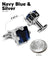 Vittorio Vico Princess Cut Colorstone Cufflinks: CL13XX Series