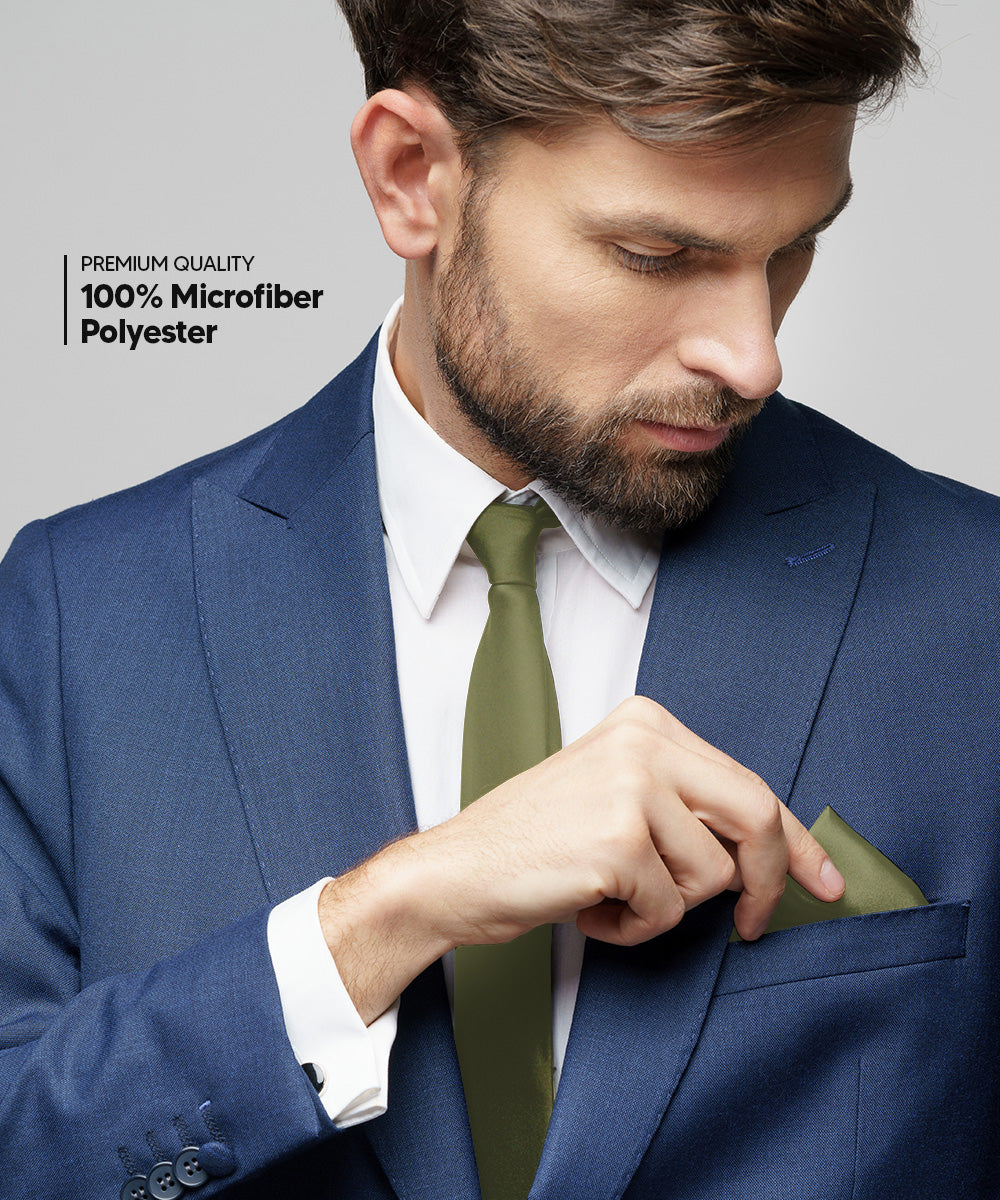 Vittorio Farina Men's Satin Necktie &amp; Pocket Square