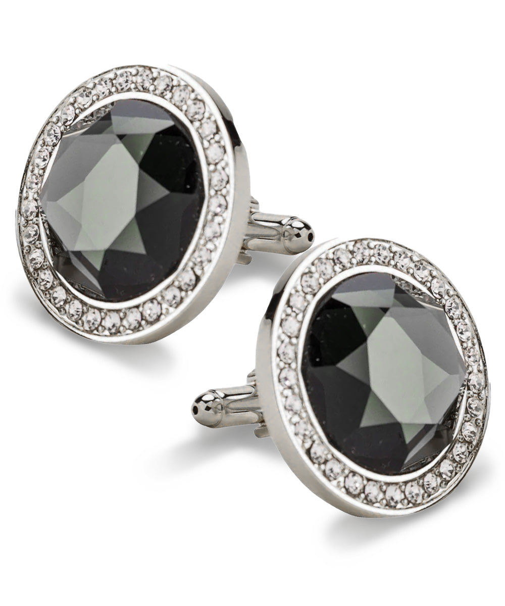 Vittorio Vico Discus Crystal Colorstone Bling Cufflinks: CL11XX Series