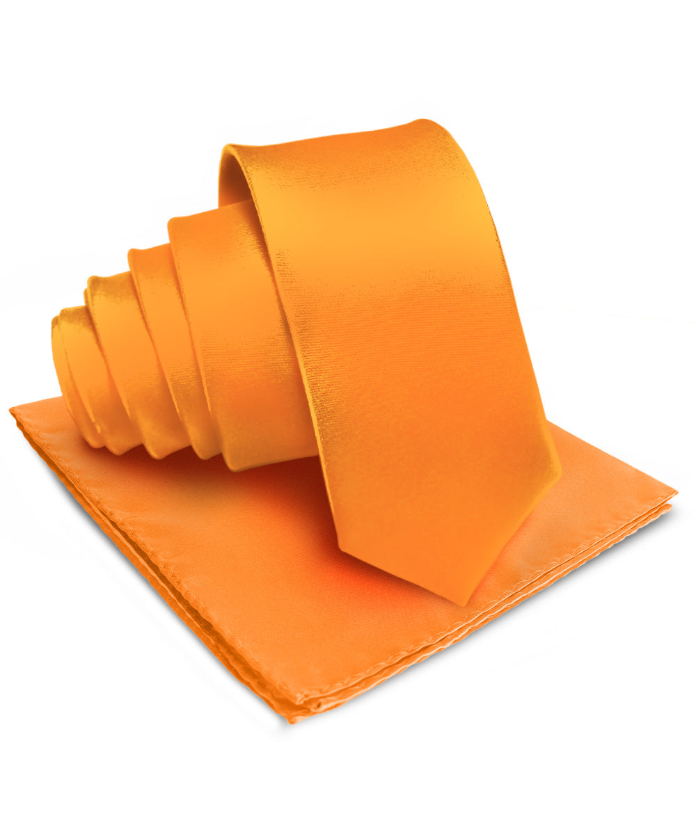 Vittorio Farina Men's Satin Necktie &amp; Pocket Square