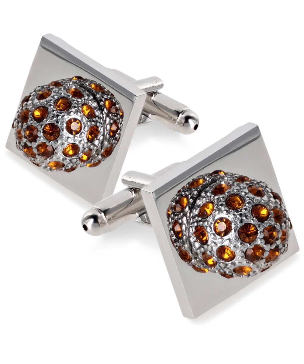 Vittorio Vico Studded Colorstone Crystal Flower Cufflinks: CL12XX Series
