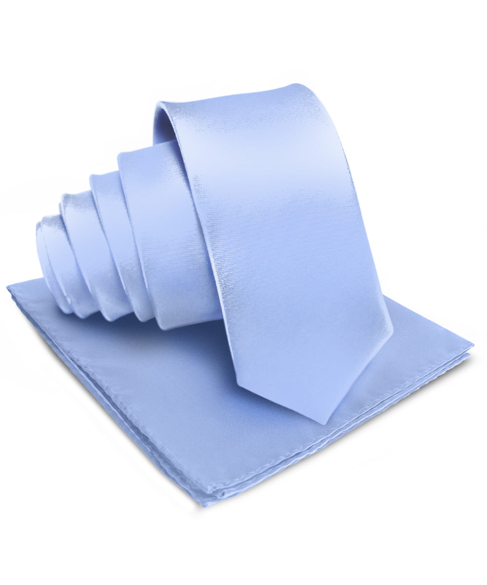 Vittorio Farina Men's Satin Necktie &amp; Pocket Square