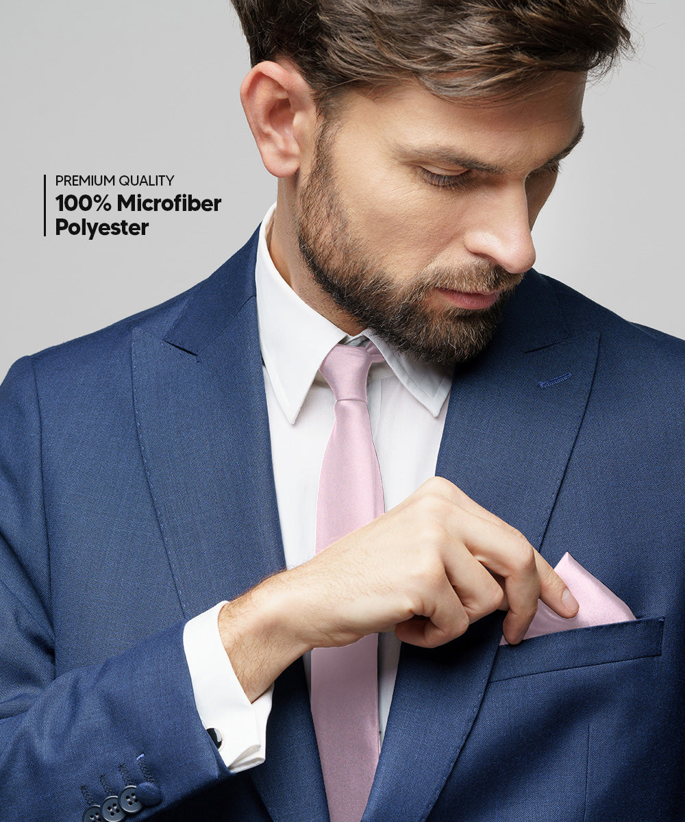 Vittorio Farina Men's Satin Necktie &amp; Pocket Square