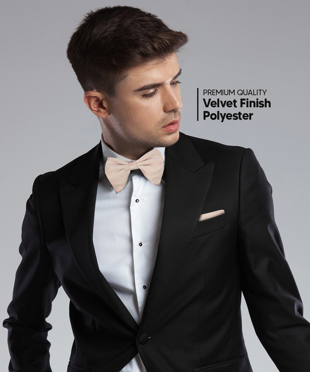 Vittorio Farina Men's Velvet Teardrop Bow Tie &amp; Pocket Square in Gift Box