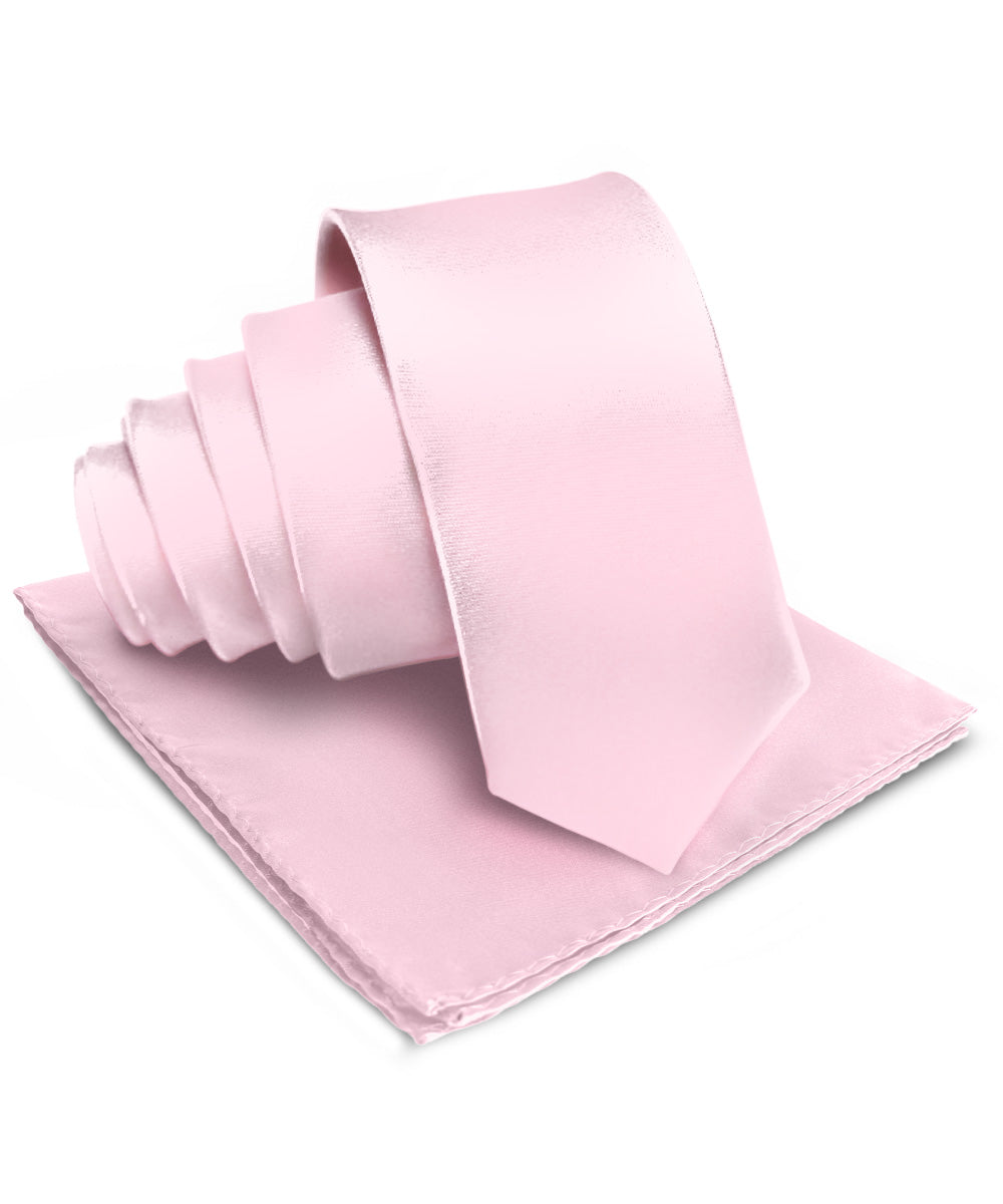 Vittorio Farina Men's Satin Necktie &amp; Pocket Square