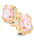 Vittorio Vico Large Rectangular Diamond Flanked Colorstone Crystal Cufflinks: CL 74XX Series