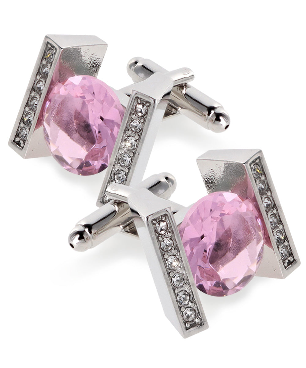 Vittorio Vico Princess Cut Crystal Colorstone Cufflinks: CL14XX Series