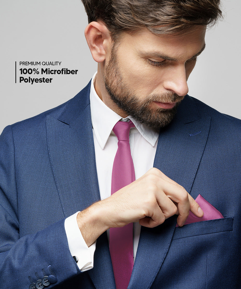 Vittorio Farina Men's Satin Necktie &amp; Pocket Square