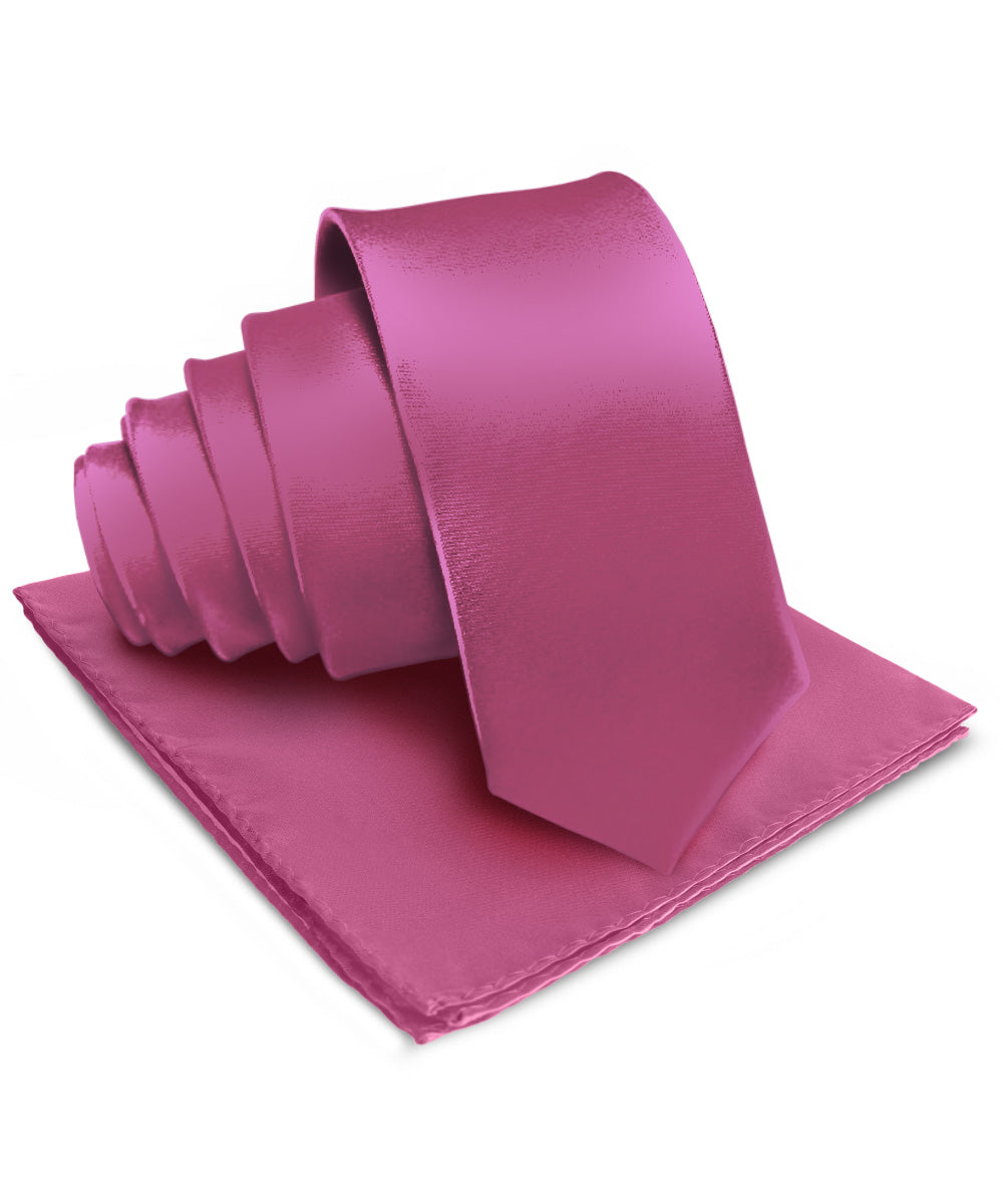 Vittorio Farina Men's Satin Necktie &amp; Pocket Square