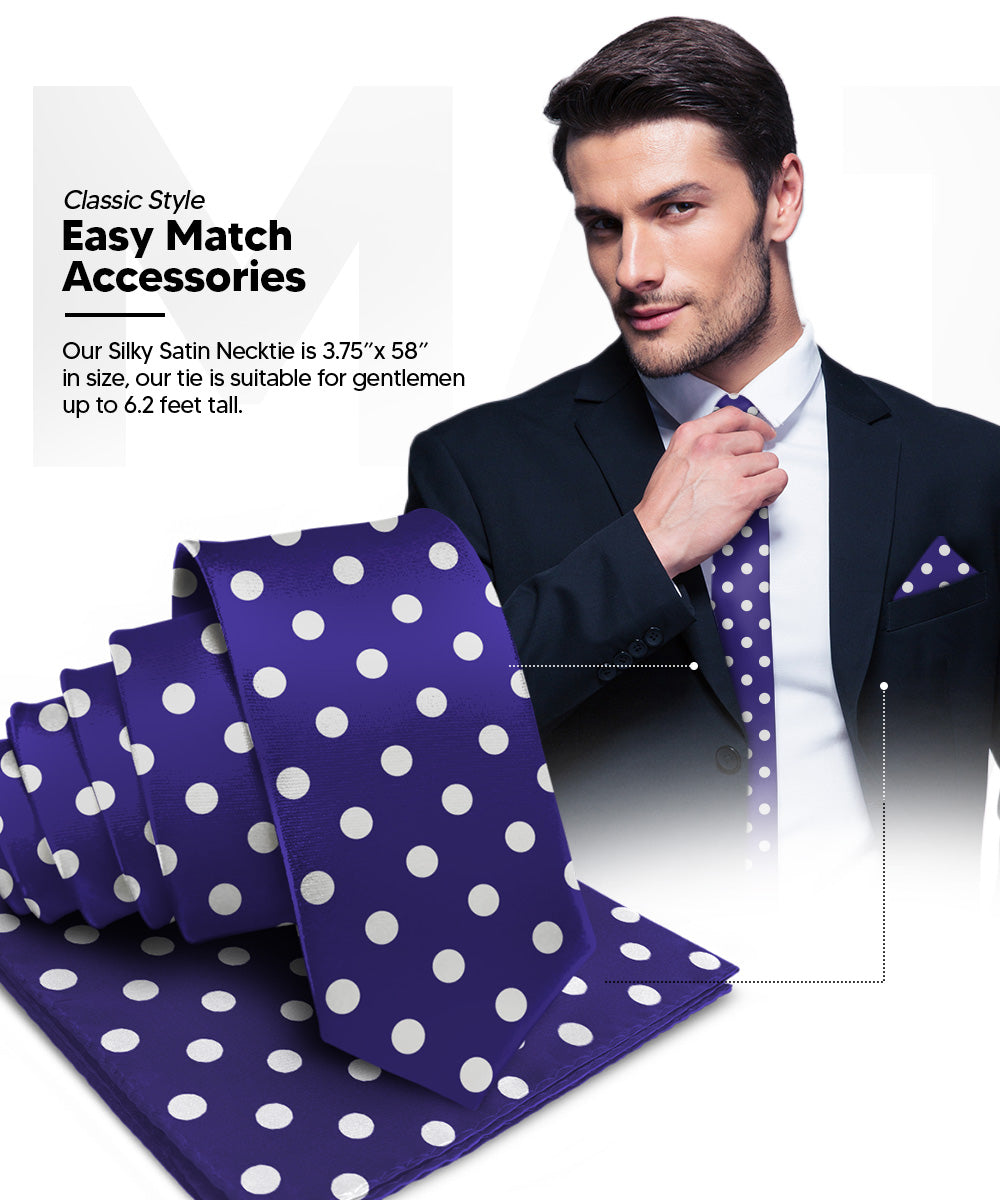 Vittorio Farina Men's Polka Dot Satin Necktie & Pocket Square