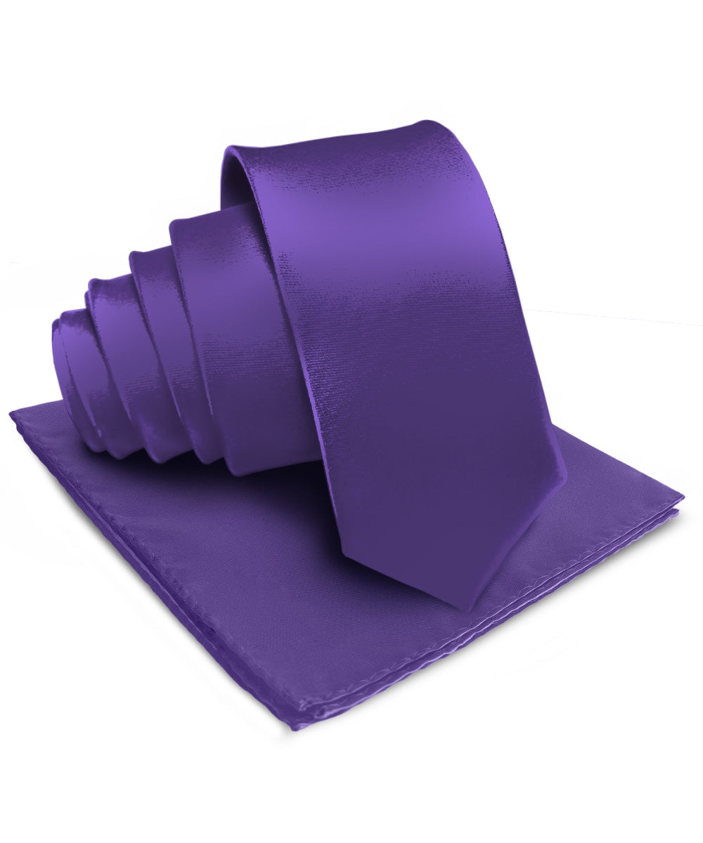 Vittorio Farina Men's Satin Necktie &amp; Pocket Square