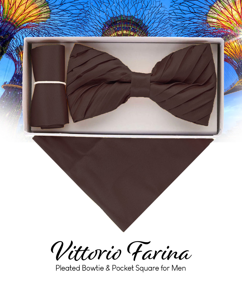Vittorio Farina Pleated Bow Tie &amp; Pocket Square - rbh - 08 - Classy Cufflinks