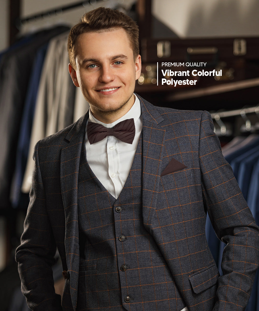 Vittorio Farina Pleated Bow Tie &amp; Pocket Square - rbh - 08 - Classy Cufflinks