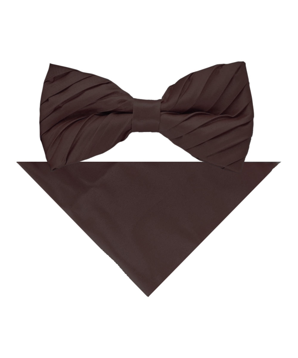 Vittorio Farina Men's Pleated Satin Bow Tie &amp; Pocket Square in Gift Box