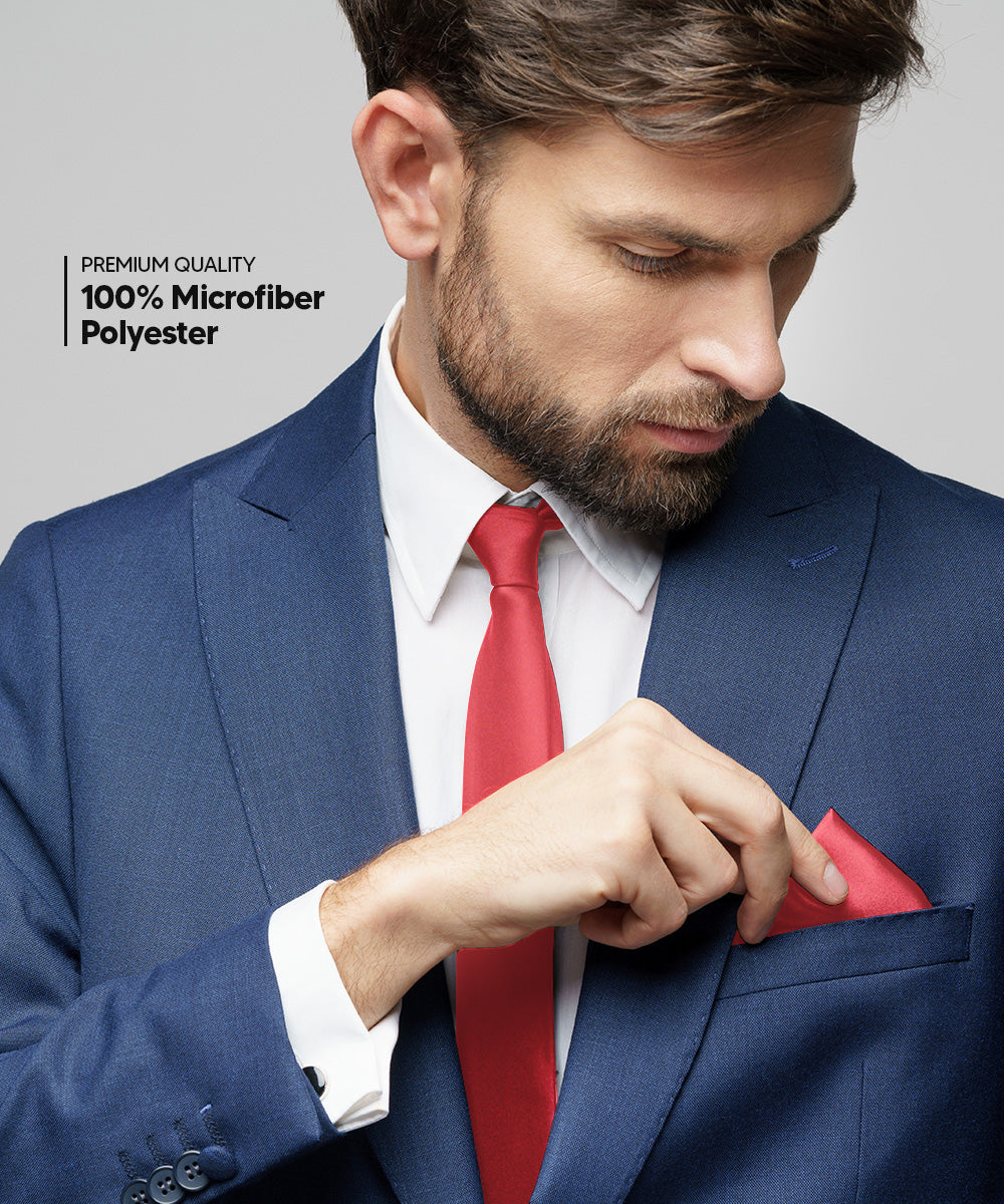 Vittorio Farina Men's Satin Necktie &amp; Pocket Square