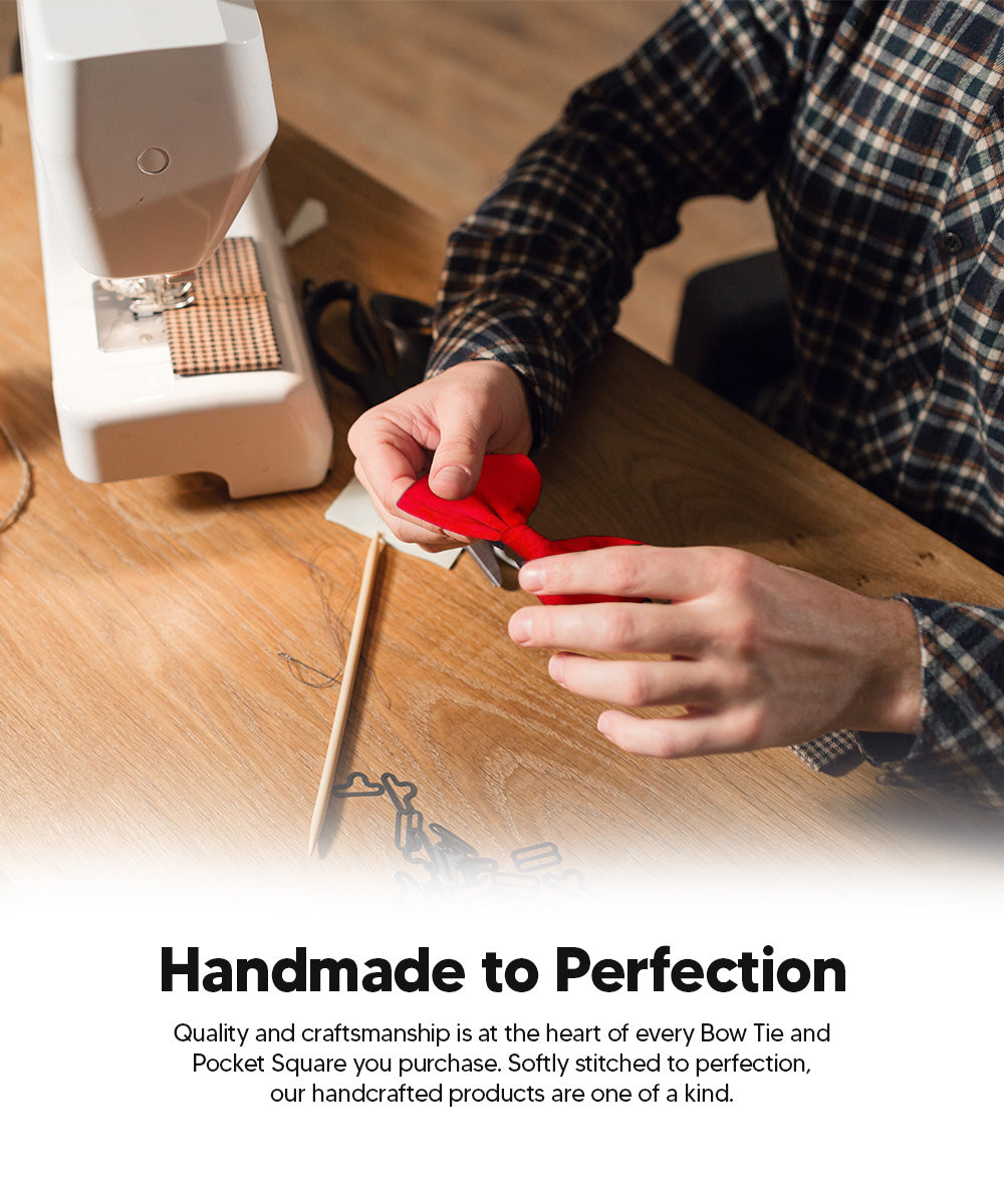 Vittorio Farina Men's Velvet Teardrop Bow Tie &amp; Pocket Square in Gift Box