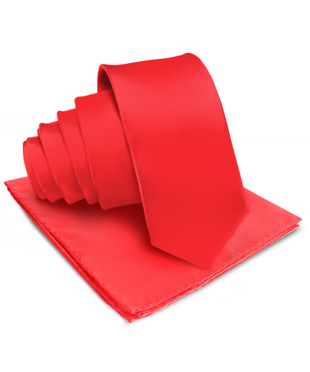 Vittorio Farina Men's Satin Necktie &amp; Pocket Square