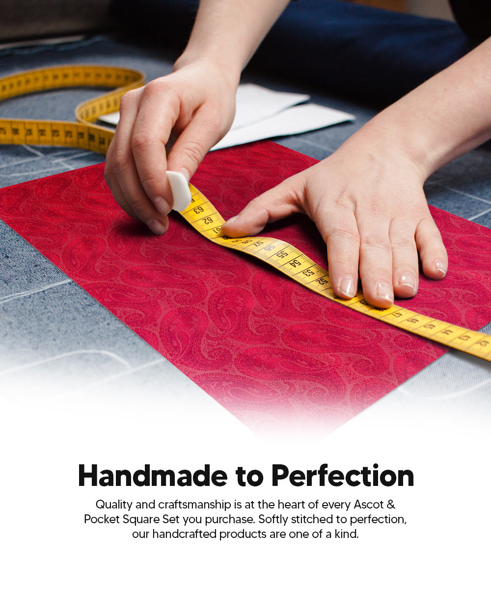 Vittorio Farina Men's Woven Paisley Ascot &amp; Pocket Square