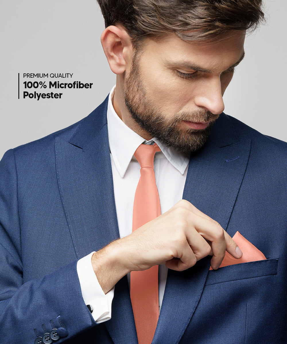 Vittorio Farina Men's Satin Necktie &amp; Pocket Square