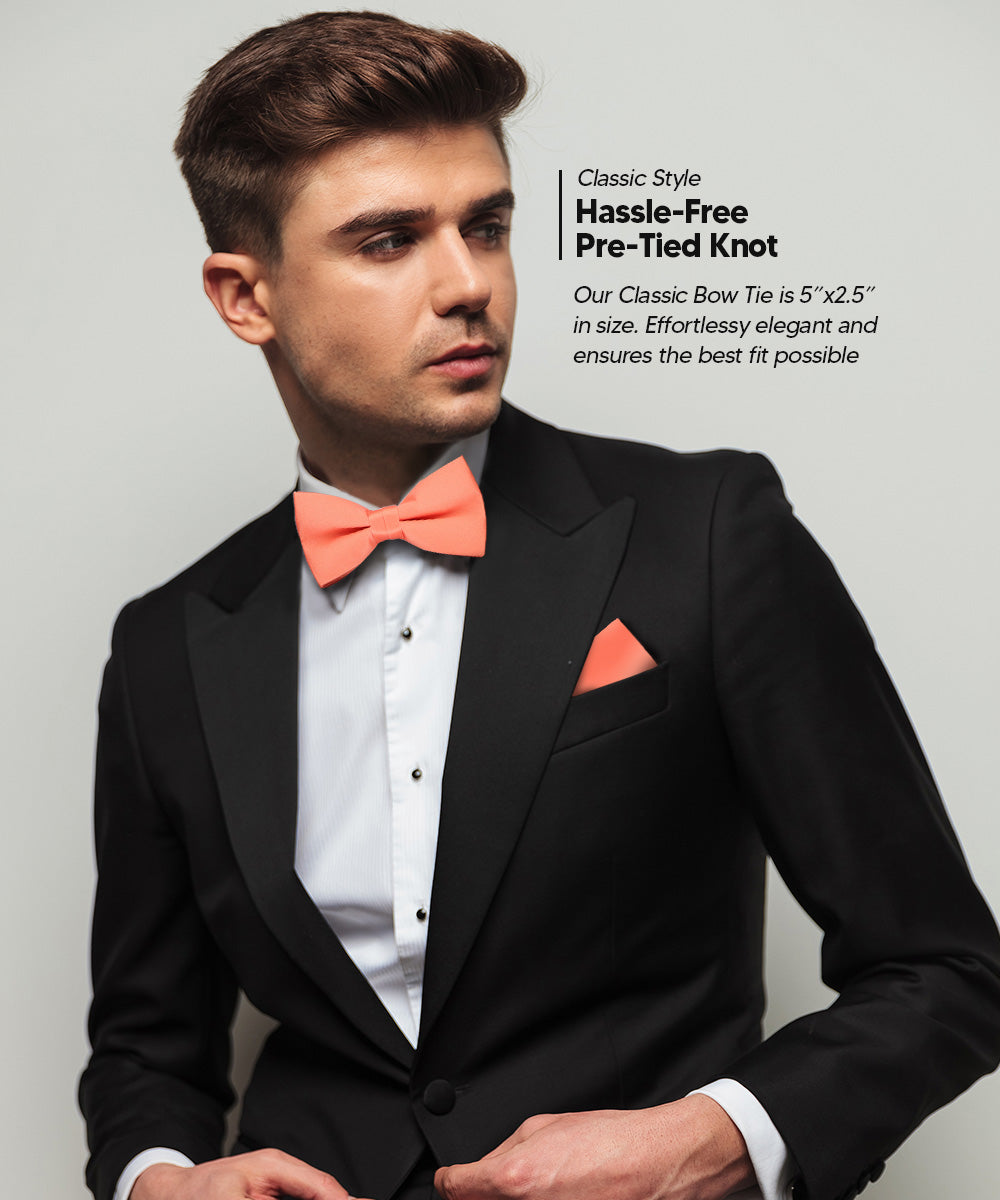 Vittorio Farina Men's Satin Bow Tie & Pocket Square in Gift Box