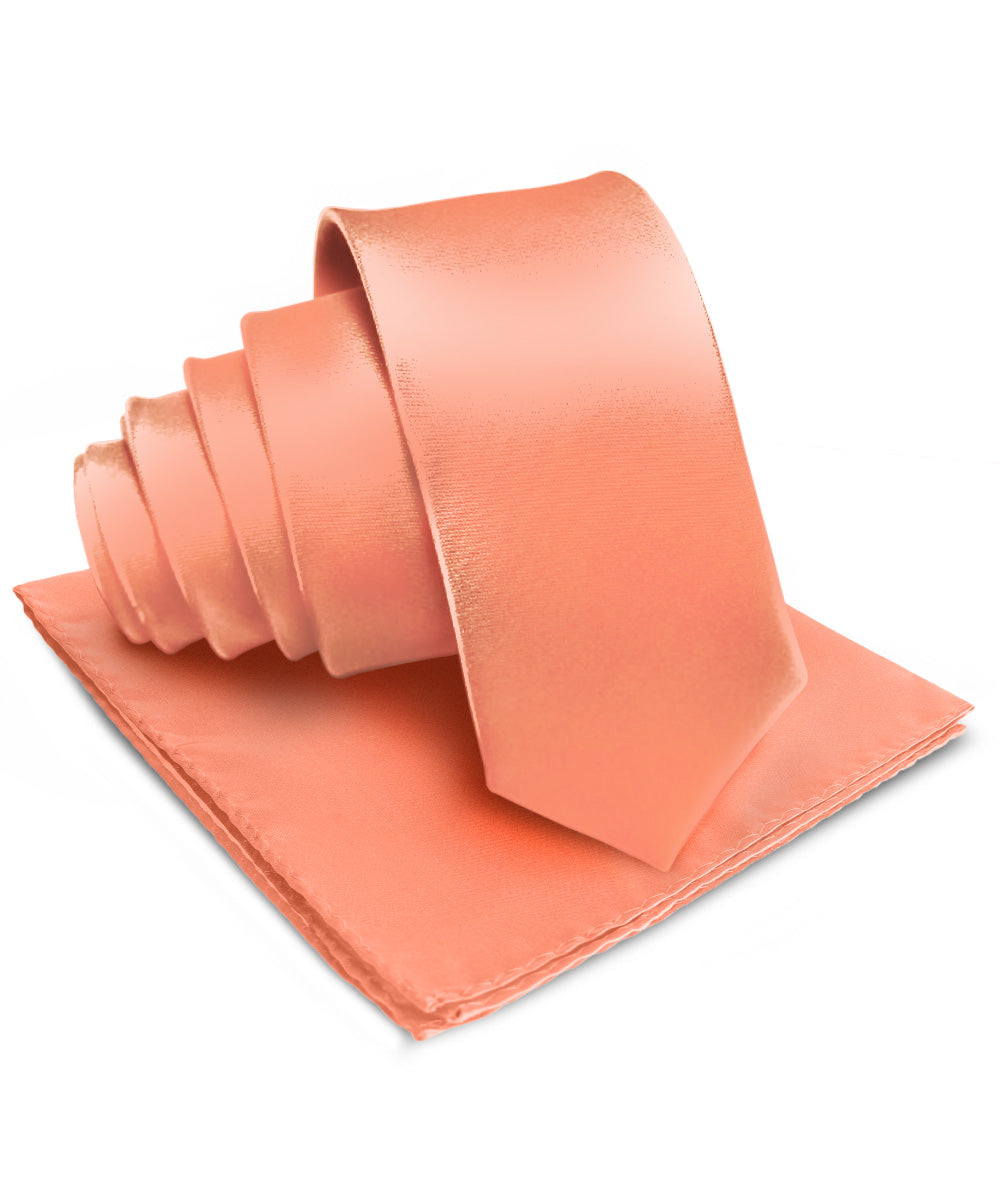 Vittorio Farina Men's Satin Necktie &amp; Pocket Square