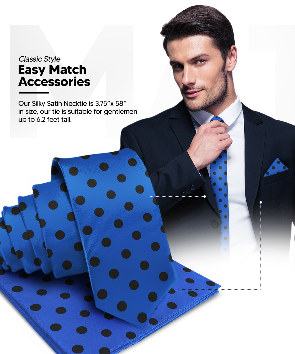 Vittorio Farina Men's Polka Dot Satin Necktie & Pocket Square