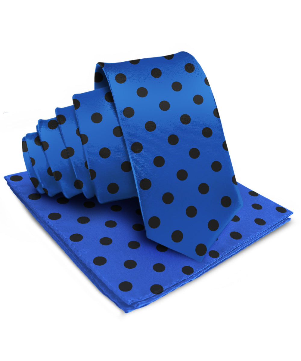 Vittorio Farina Men's Polka Dot Satin Necktie &amp; Pocket Square