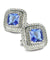 Vittorio Vico Men's Large Square Colorstone Crystal Double Diamond Set Cufflinks: CL75XX Series