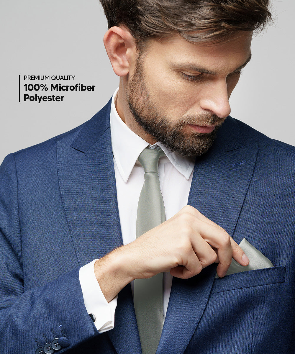 Vittorio Farina Men's Satin Necktie &amp; Pocket Square