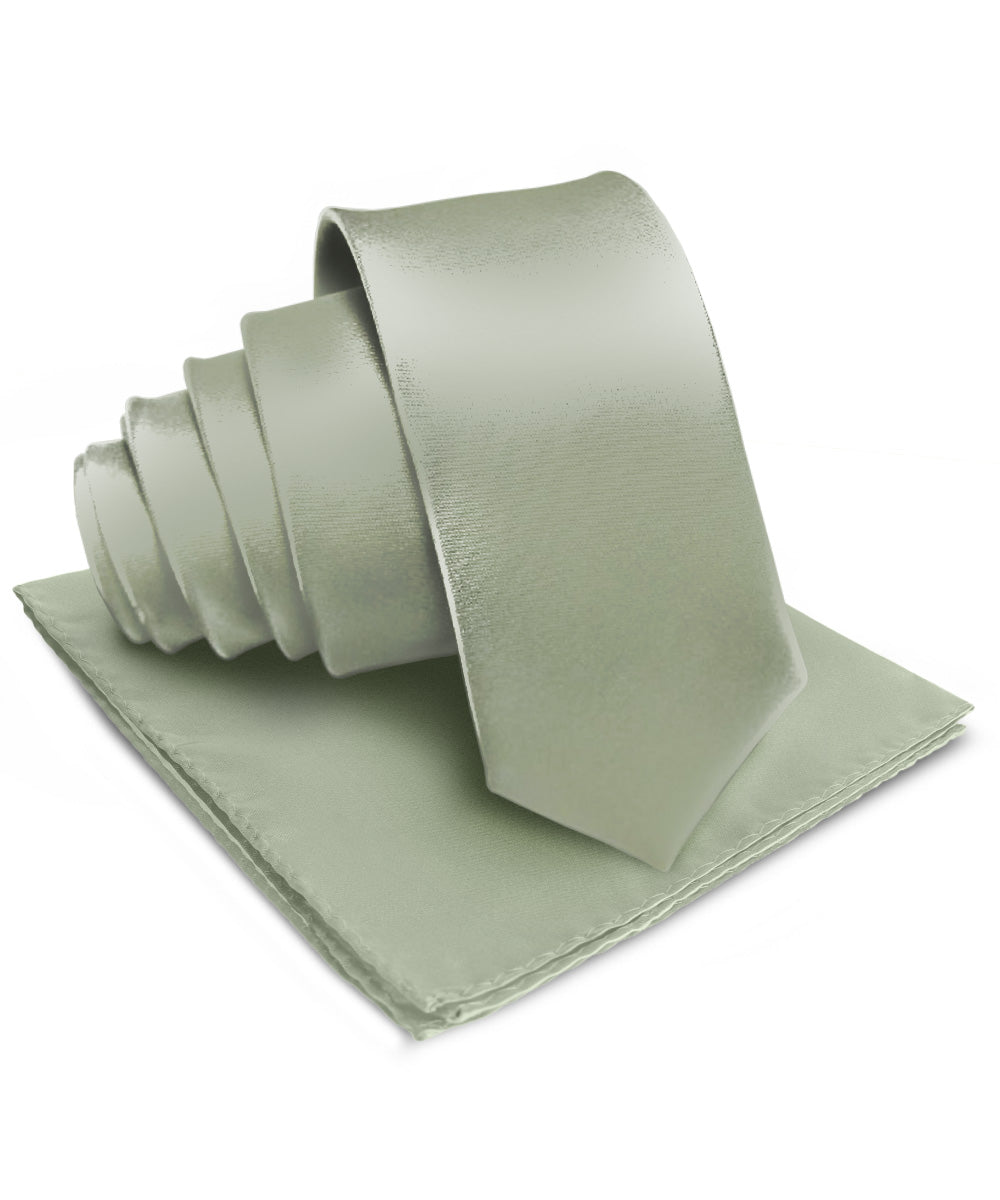 Vittorio Farina Men's Satin Necktie &amp; Pocket Square