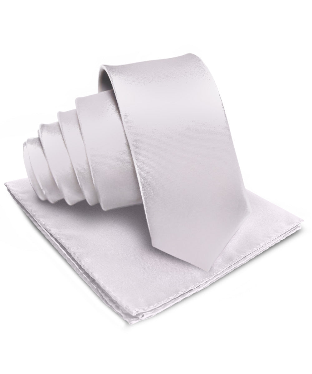 Vittorio Farina Men's Satin Necktie &amp; Pocket Square