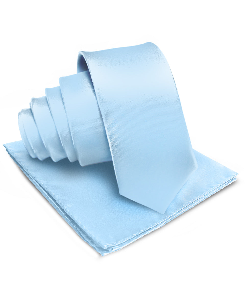 Vittorio Farina Men's Satin Necktie &amp; Pocket Square