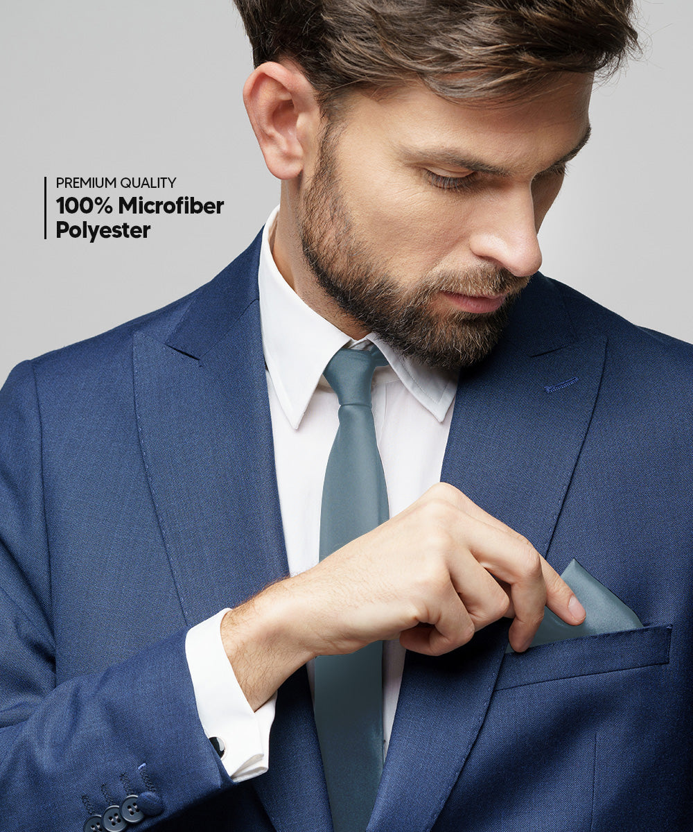 Vittorio Farina Men's Satin Necktie &amp; Pocket Square