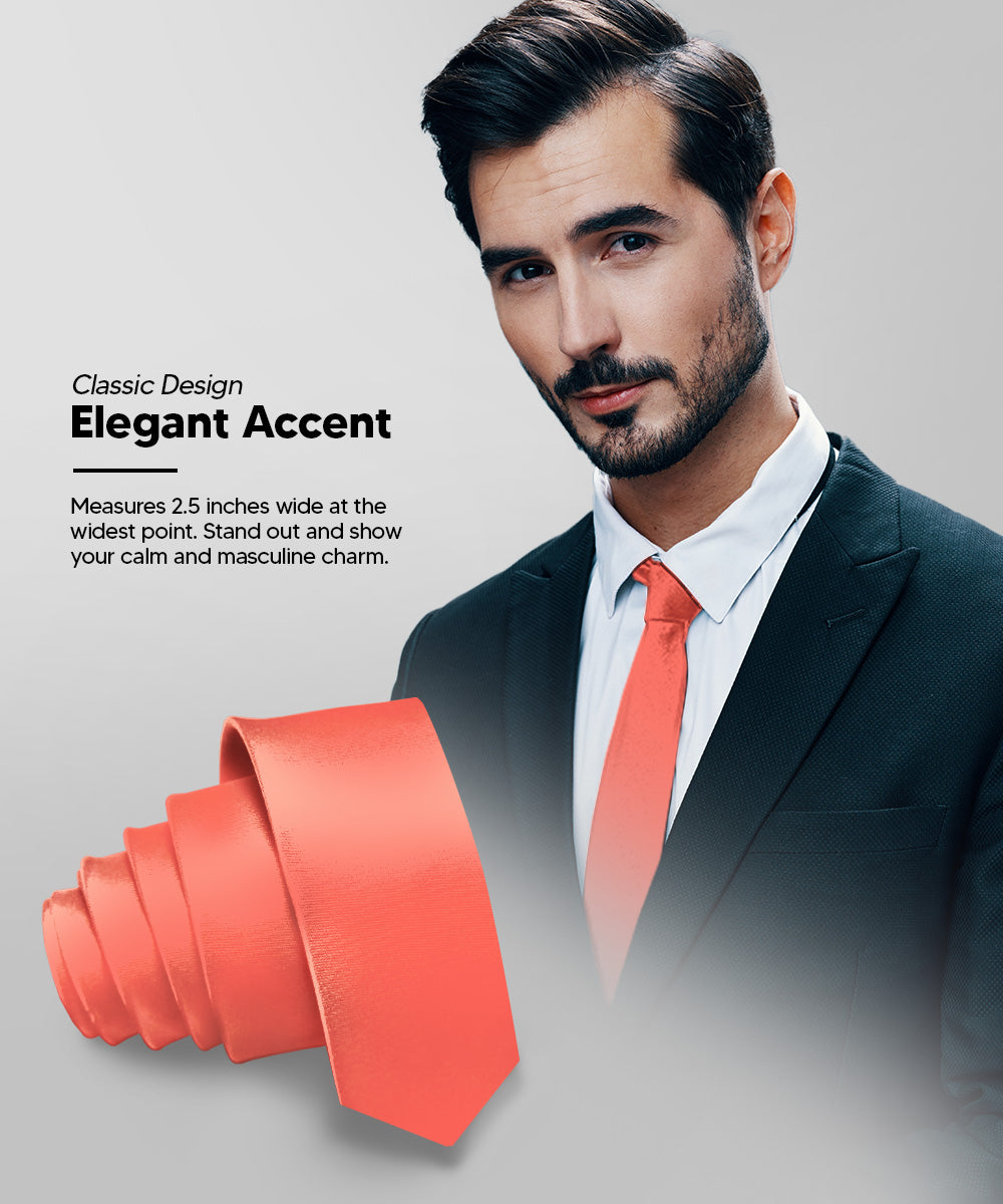 Vittorio Farina Men's Satin Skinny Necktie (Multipack)