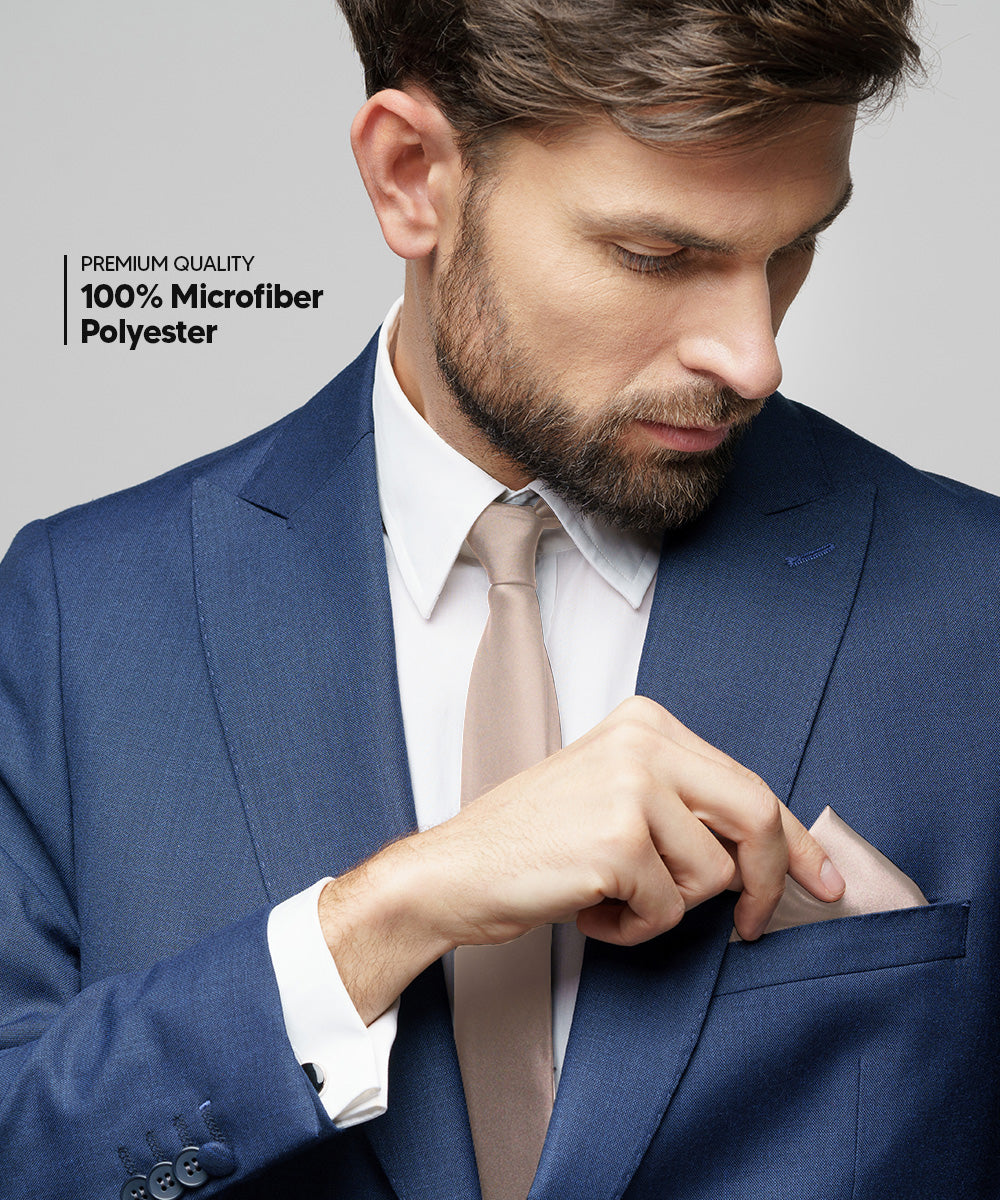 Vittorio Farina Men's Satin Necktie &amp; Pocket Square