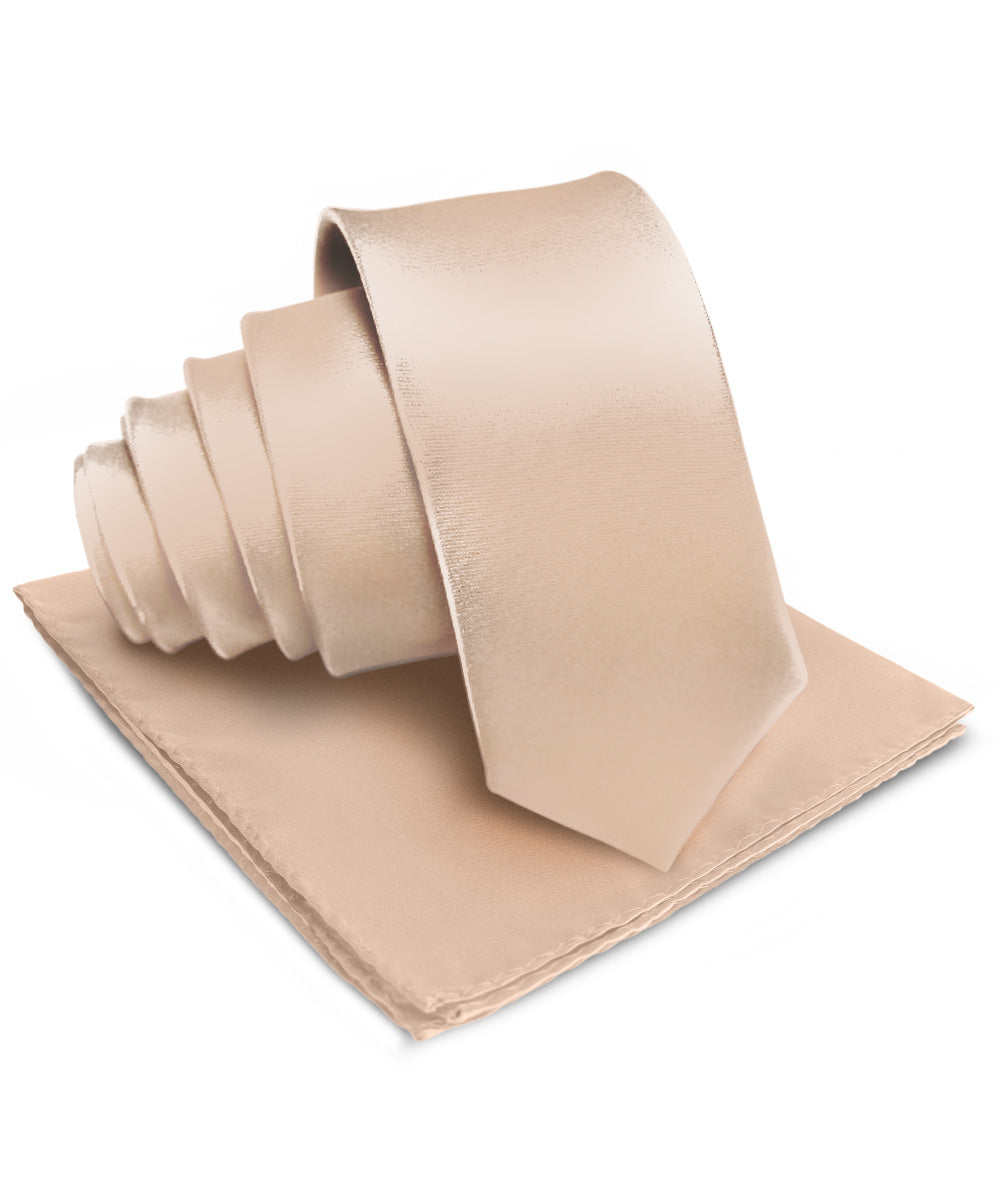 Vittorio Farina Men's Satin Necktie &amp; Pocket Square