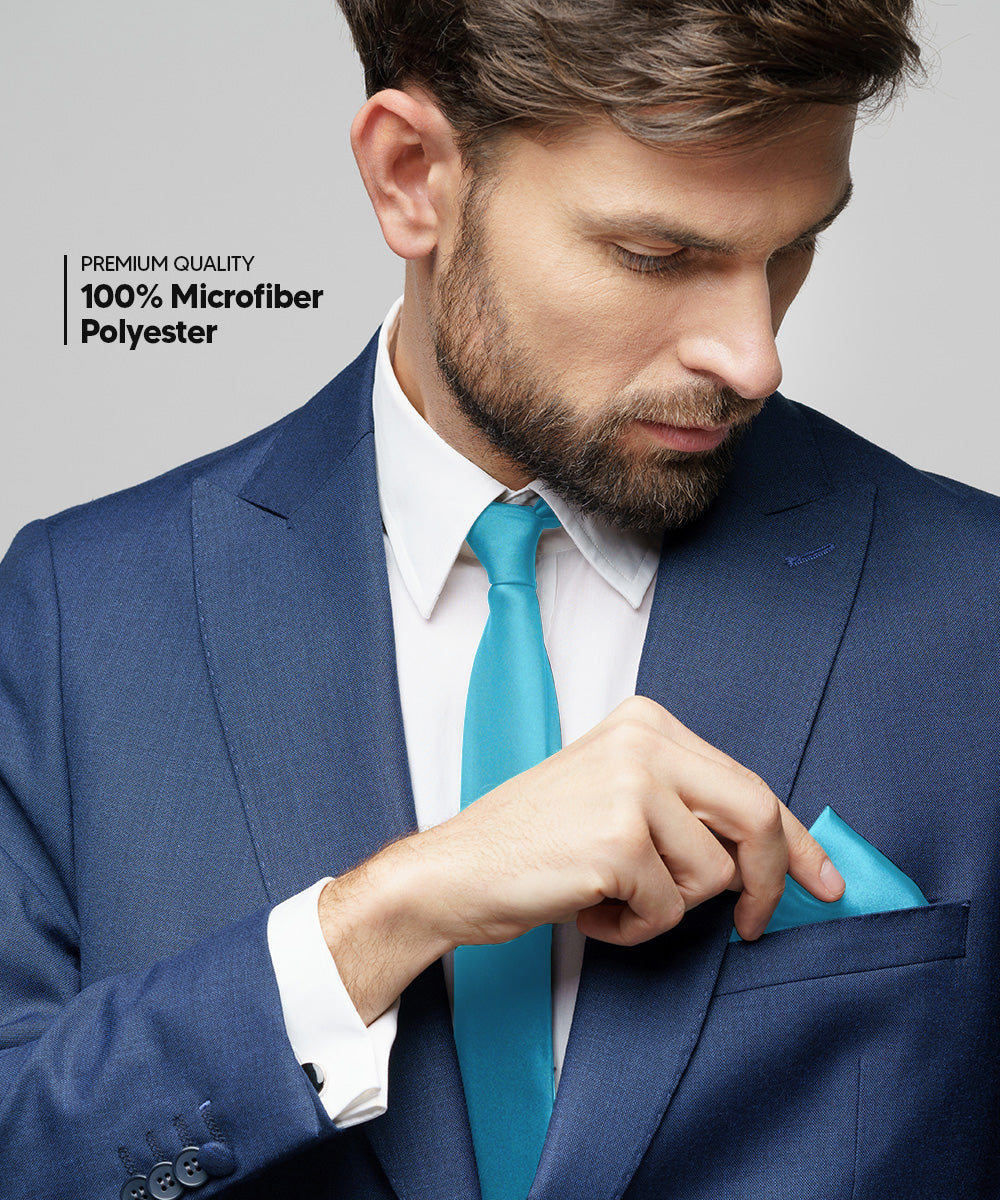 Vittorio Farina Men's Satin Necktie &amp; Pocket Square