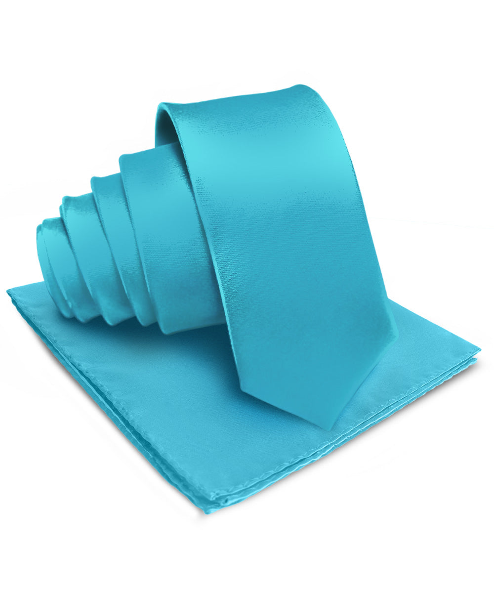 Vittorio Farina Men's Satin Necktie &amp; Pocket Square