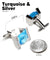 Vittorio Vico Princess Cut Crystal Colorstone Cufflinks: CL14XX Series