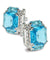 Vittorio Vico Large Rectangular Diamond Flanked Colorstone Crystal Cufflinks: CL 74XX Series