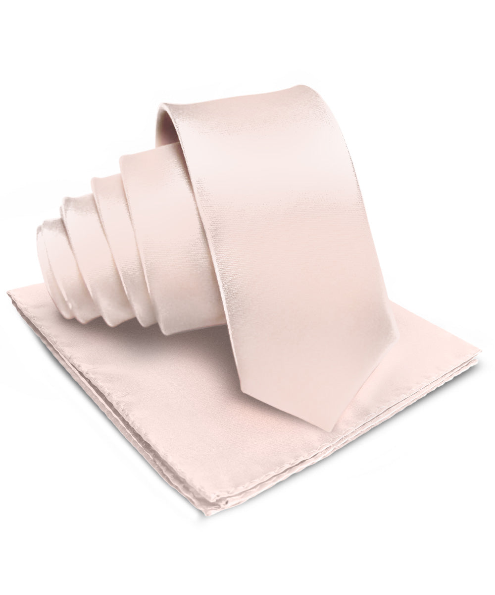 Vittorio Farina Men's Satin Necktie &amp; Pocket Square