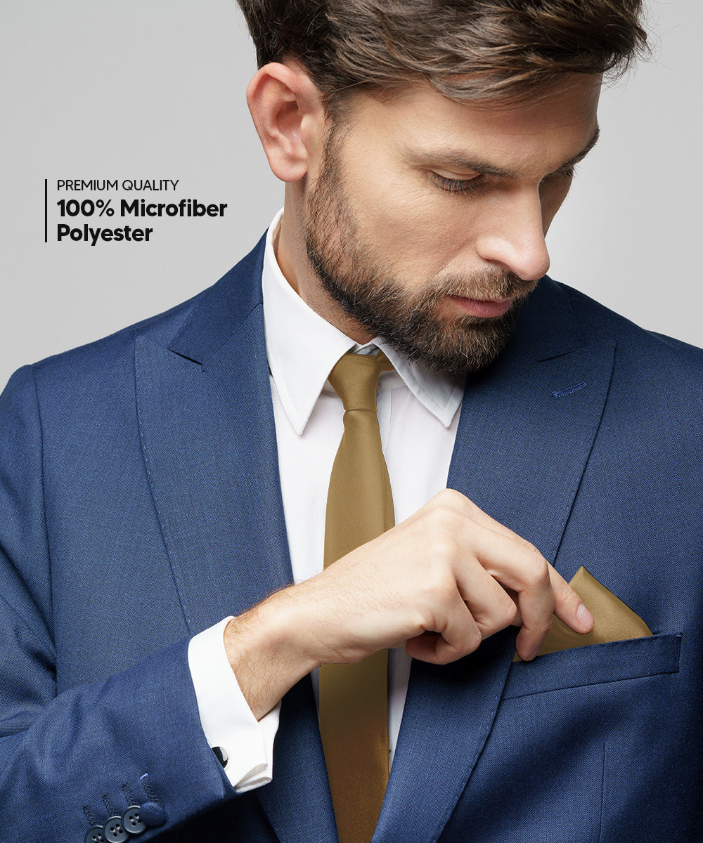 Vittorio Farina Men's Satin Necktie &amp; Pocket Square