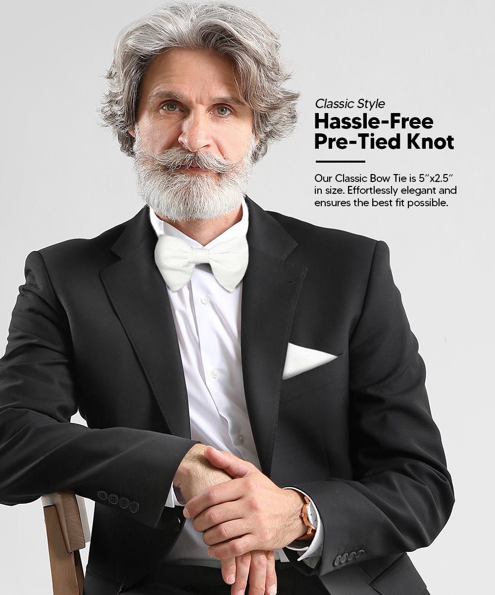 Vittorio Farina Men's Velvet Teardrop Bow Tie &amp; Pocket Square in Gift Box