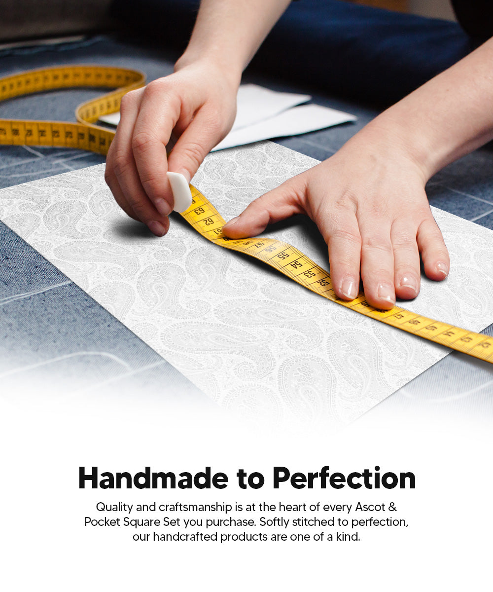 Vittorio Farina Men's Woven Paisley Ascot &amp; Pocket Square