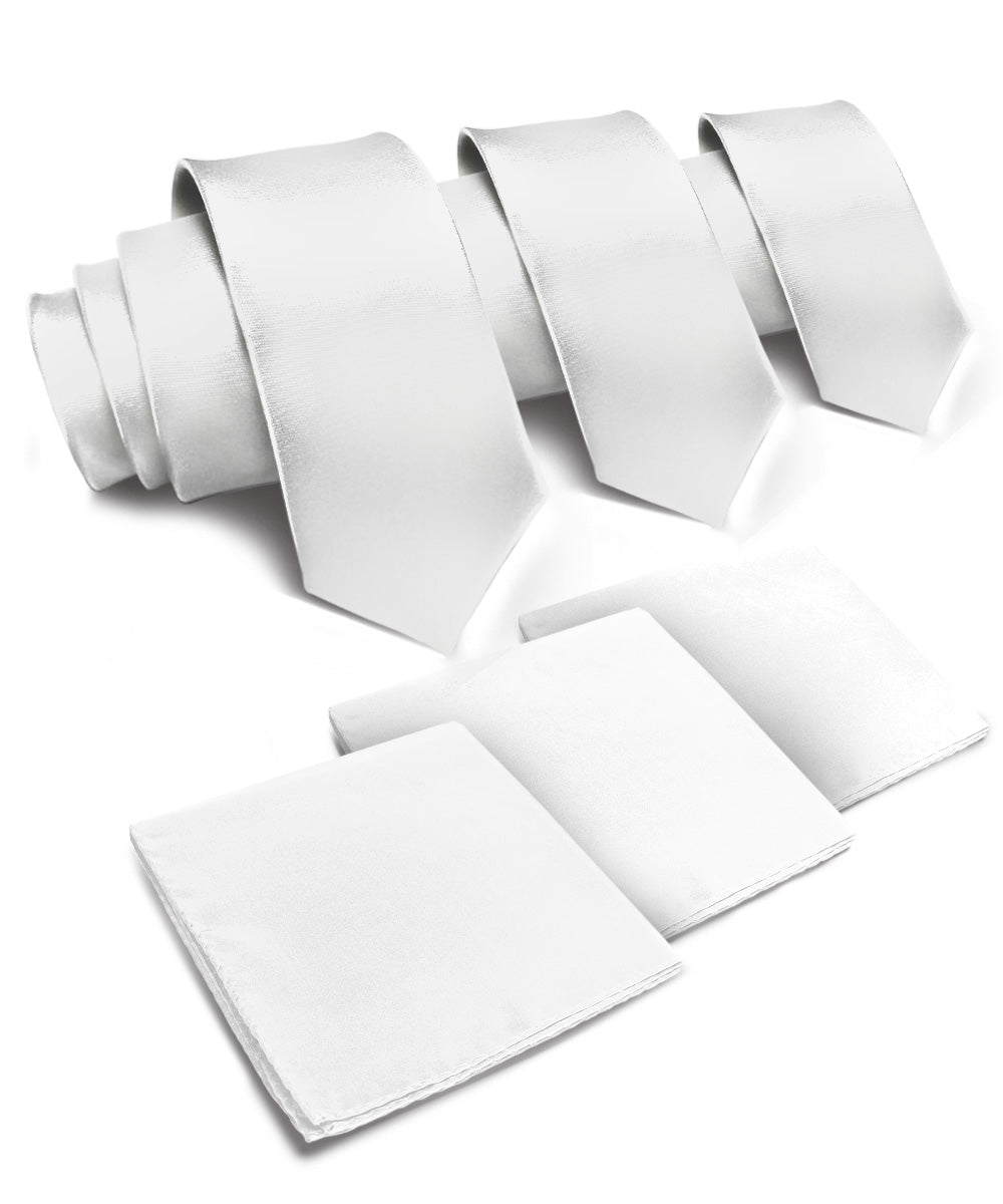 Vittorio Farina Men's Satin Necktie &amp; Pocket Square (Multipack)