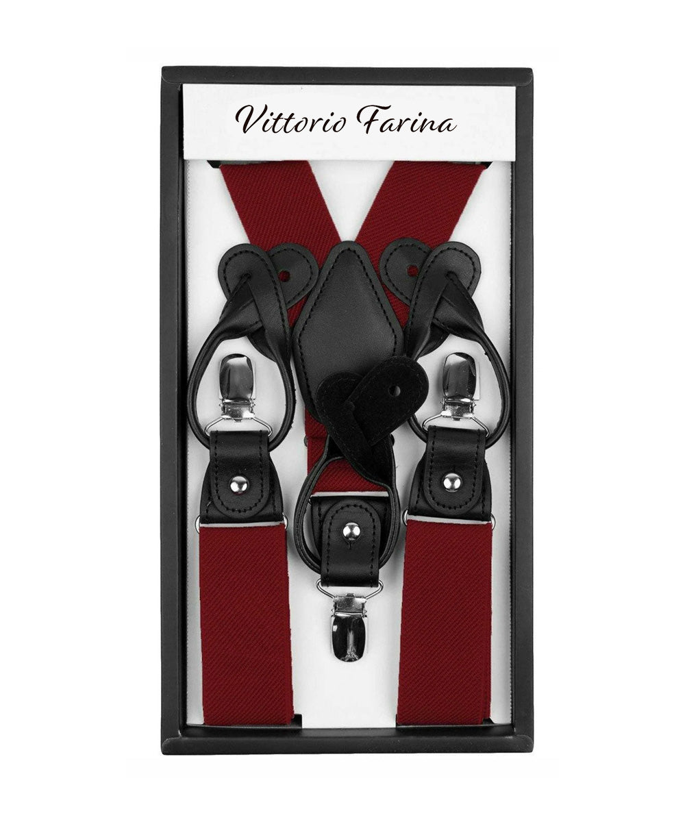 Vittorio Farina Men's Convertible Suspender in Gift Box: 70% Polyester &amp; 30% Elastomer