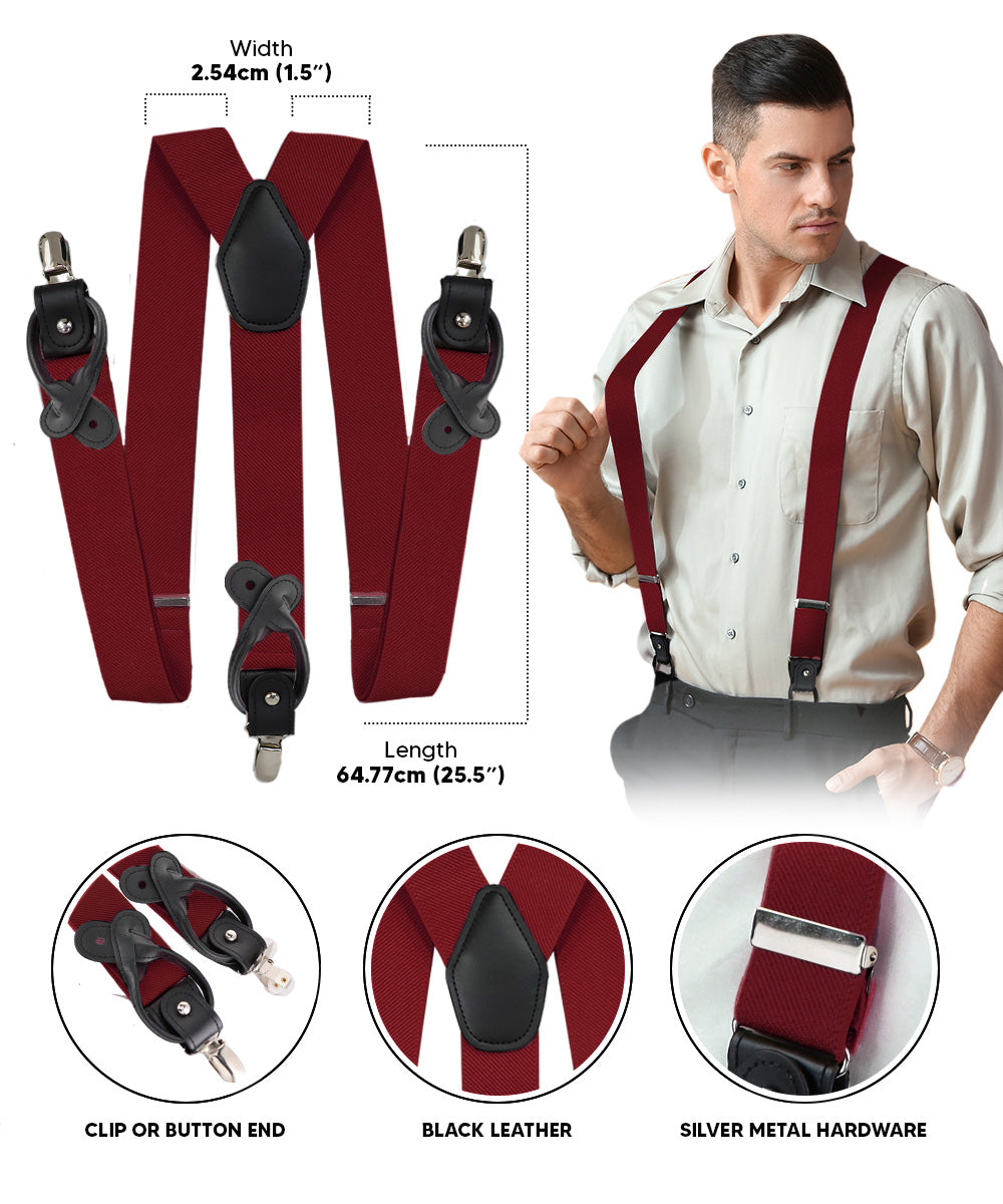 Vittorio Farina Men's Convertible Suspender in Gift Box: 70% Polyester &amp; 30% Elastomer