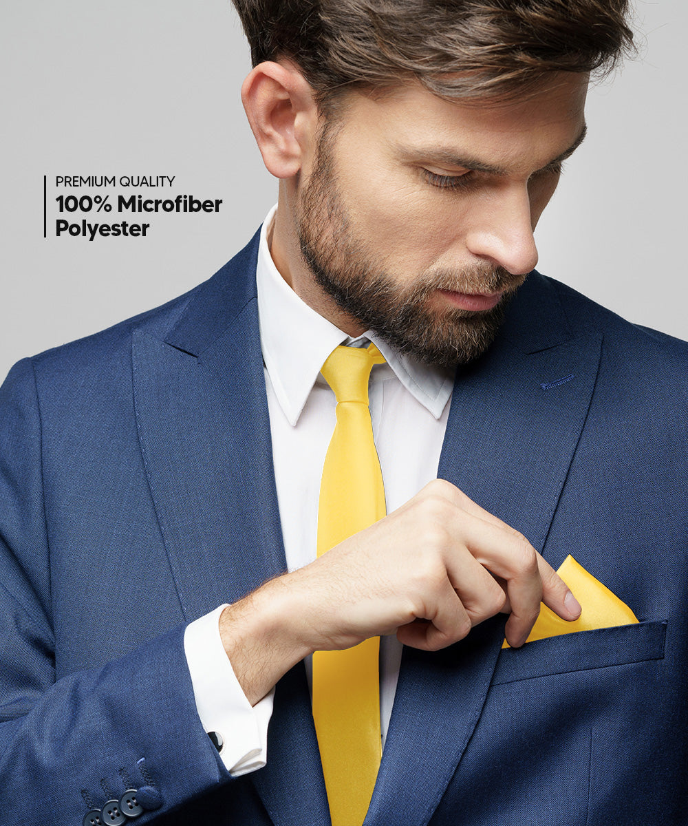 Vittorio Farina Men's Satin Necktie &amp; Pocket Square