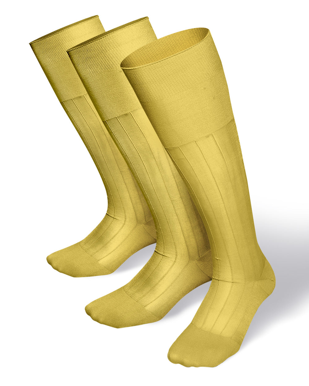 Vittorio Farina Men's Ribbed Shear Nylon Over The Calf Dress Socks